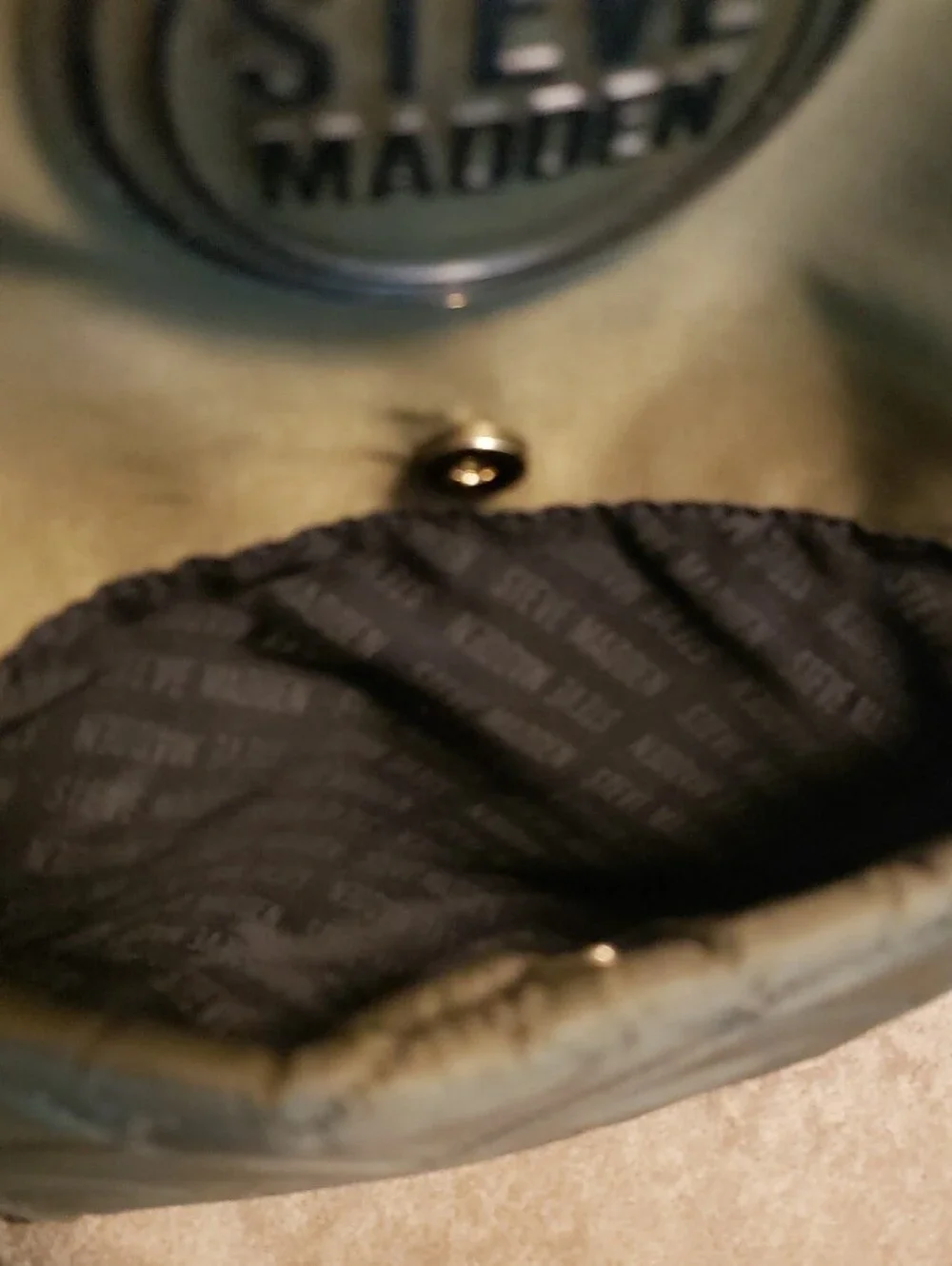 Steve Madden Olive Green Quilted Backpack